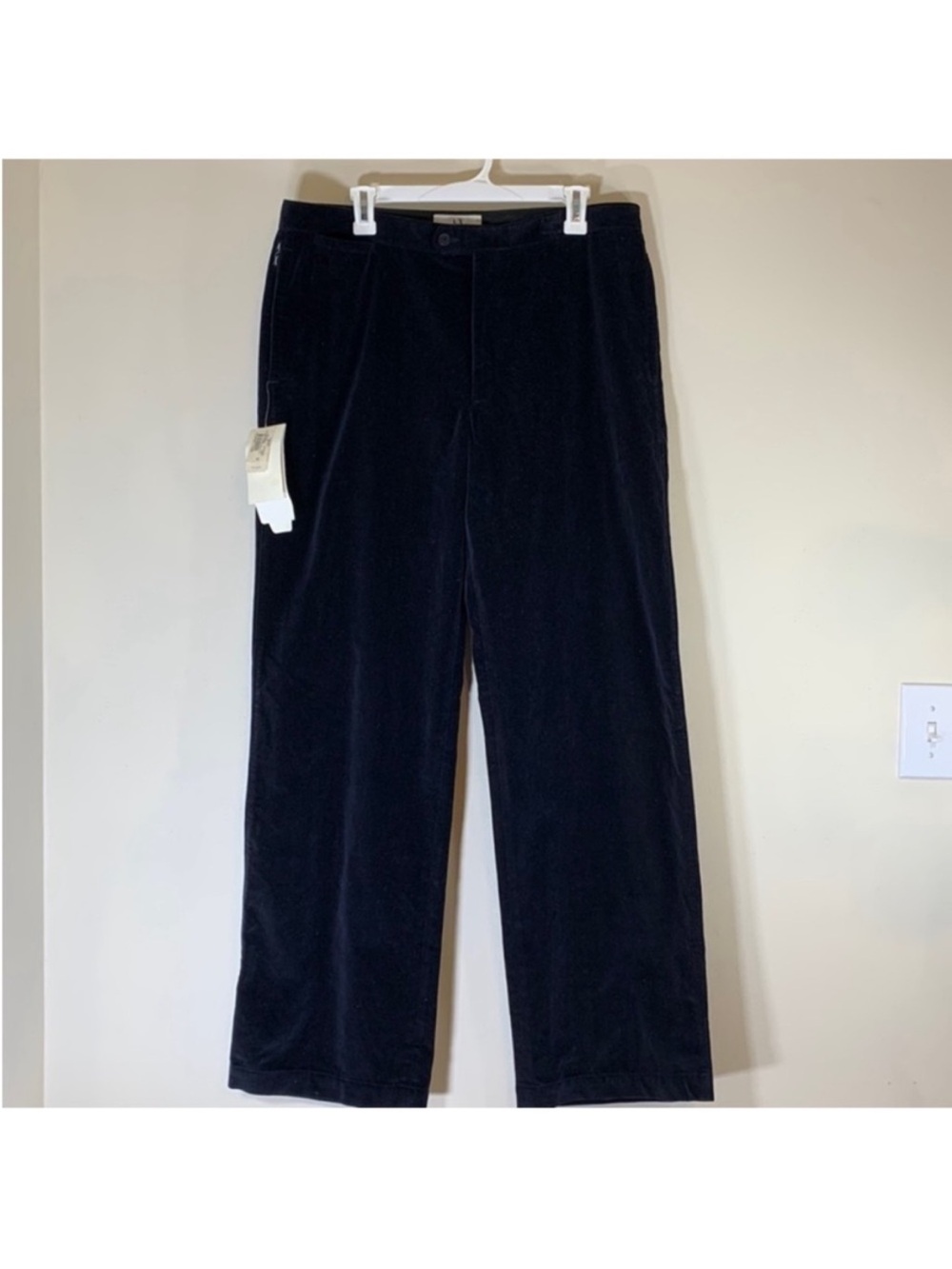 Armani Exchange Black Corduroy Straight-Leg Trousers
